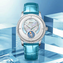 Load image into Gallery viewer, Brand Name: LOBINNI Water Resistance Depth: 5 Bar Origin: CN(Origin) Clasp Type: Push Button Hidden Clasp Case Material: Stainless Steel Style: Luxury Movement: Automatic Self-Wind Case Shape: Round Band Width: 16 mm Feature: Shock Resistant Feature: Water Resistant Feature: Anti-magnetic Model Number: 2067 Case Thickness: 10.2 mm Dial Window Material Type: Sapphire Crystal Band Length: 14 cm Boxes &amp; Cases Material: Leatherette Dial Diameter: 36.5 mm Band Material Type: Leather

