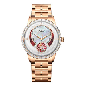 LOBINNI Women Skeleton Automatic Mechanical Watch Luxury Brand Sapphire Shell Dial Genuine Leather Wristwatch Female Clock 5ATM