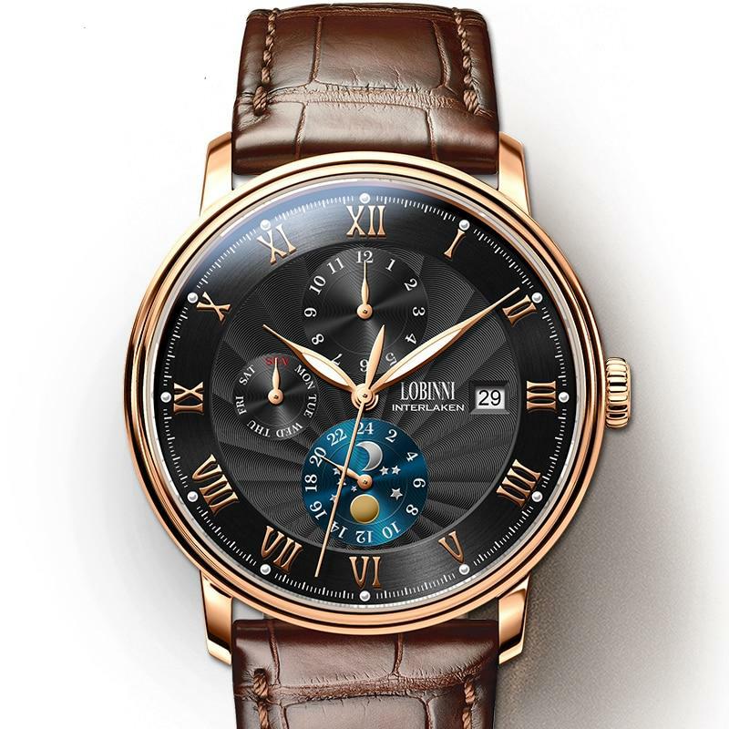 LOBINNI svizzera marchio di lusso gabbiano automatico meccanico orologi LOBINNI svizzera marchio di lusso gabbiano automatico meccanico orologi