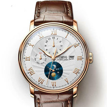 Load image into Gallery viewer, LOBINNI Men Watches Fashion Brand wrist watch Seagull Automatic Mechanical Clock Sapphire Moon Phase relogio masculino L1023B-2
