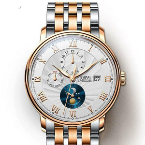 LOBINNI Men Watches Fashion Brand wrist watch Seagull Automatic Mechanical Clock Sapphire Moon Phase relogio masculino L1023B-2
