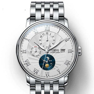 LOBINNI Men Watches Fashion Brand wrist watch Seagull Automatic Mechanical Clock Sapphire Moon Phase relogio masculino L1023B-2
