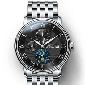 LOBINNI Men Watches Fashion Brand wrist watch Seagull Automatic Mechanical Clock Sapphire Moon Phase relogio masculino L1023B-2