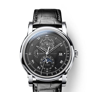 Switzerland LOBINNI Men Watch Luxury Brand Moon Phase Automatic Mechanical Men's Wirstwatches Sapphire Leather Seagull Movement