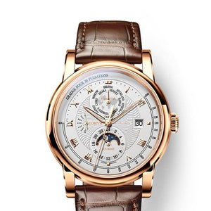 Switzerland LOBINNI Men Watch Luxury Brand Moon Phase Automatic Mechanical Men's Wirstwatches Sapphire Leather Seagull Movement