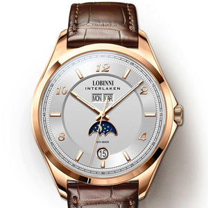 Lobinni Original Design Automatic Men's Watch Top Luxury Brand Business montre homme Seagull Men's Mechanical Watch 18016