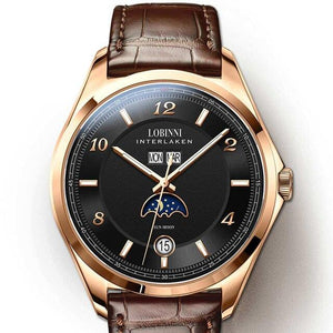 Lobinni Original Design Automatic Men's Watch Top Luxury Brand Business montre homme Seagull Men's Mechanical Watch 18016