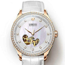 Load image into Gallery viewer, Switzerland Luxury New Women&#39;s Watches Skeleton Casual Fashion Women Mechanical Watch Ladies Leather relogio feminino Sapphire
