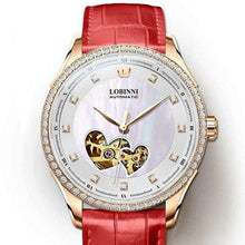 Load image into Gallery viewer, Switzerland Luxury New Women&#39;s Watches Skeleton Casual Fashion Women Mechanical Watch Ladies Leather relogio feminino Sapphire
