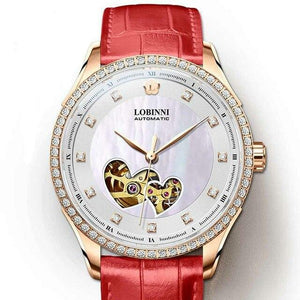 Switzerland Luxury New Women's Watches Skeleton Casual Fashion Women Mechanical Watch Ladies Leather relogio feminino Sapphire