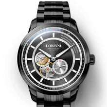 Load image into Gallery viewer, LOBINNI automatic watch men,mens luxury watches skeleton mechanical wristwatch 50m waterproof Switzerland clock sapphire relogio

