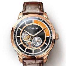 Load image into Gallery viewer, LOBINNI automatic watch men,mens luxury watches skeleton mechanical wristwatch 50m waterproof Switzerland clock sapphire relogio
