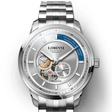 Load image into Gallery viewer, LOBINNI automatic watch men,mens luxury watches skeleton mechanical wristwatch 50m waterproof Switzerland clock sapphire relogio
