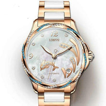 Load image into Gallery viewer, Lobinni Original Design Women Mechanical Watch Fashion Leather Ladies Wristwatch Waterproof relojes para mujer Automatic Watches
