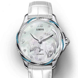 Lobinni Original Design Women Mechanical Watch Fashion Leather Ladies Wristwatch Waterproof relojes para mujer Automatic Watches