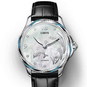 Lobinni Original Design Women Mechanical Watch Fashion Leather Ladies Wristwatch Waterproof relojes para mujer Automatic Watches