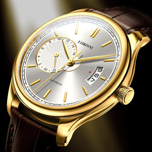 Switzerland Business Men Mechanical Wristwatch Top Haiou Movement Automatic Men Watches gold Waterproof