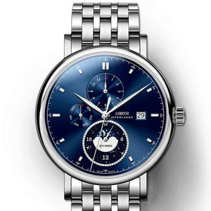 Lobinni Fashion relojes para hombre Moon Phase Men Wristwatch Clock Waterproof Sapphire High Quality 13056