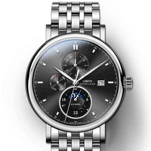 Lobinni Fashion relojes para hombre Moon Phase Men Wristwatch Clock Waterproof Sapphire High Quality 13056