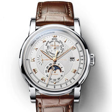 Load image into Gallery viewer, Switzerland LOBINNI Men Watch Luxury Brand Moon Phase Automatic Mechanical Men&#39;s Wirstwatches Sapphire Leather Seagull Movement

