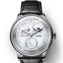 Load image into Gallery viewer, Lobinni Luxury Brand Moonphase Mechanical Watch For Men Automatic Leather Sapphire Male Watches Waterproof Men&#39;s Clock relogio
