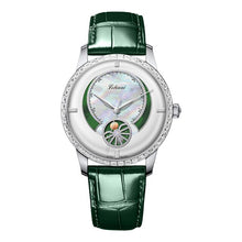 Load image into Gallery viewer, Brand Name: LOBINNI Water Resistance Depth: 5 Bar Origin: CN(Origin) Clasp Type: Push Button Hidden Clasp Case Material: Stainless Steel Style: Luxury Movement: Automatic Self-Wind Case Shape: Round Band Width: 16 mm Feature: Shock Resistant Feature: Water Resistant Feature: Anti-magnetic Model Number: 2067 Case Thickness: 10.2 mm Dial Window Material Type: Sapphire Crystal Band Length: 14 cm Boxes &amp; Cases Material: Leatherette Dial Diameter: 36.5 mm Band Material Type: Leather
