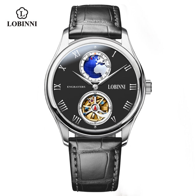 LOBNIN 2021 New  Dress Men Watch Top Brand Mens Mechanical Watches Automatic Tourbillon Skeleton Watch Men Relogio Masculino