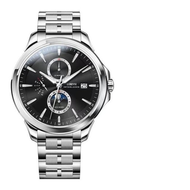 LOBINNI Watch Men Automatic Self-wind Stainless Steel 5atm